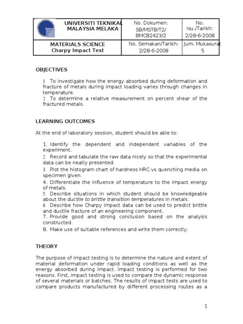 impact testing experiment pdf|charpy impact test report.